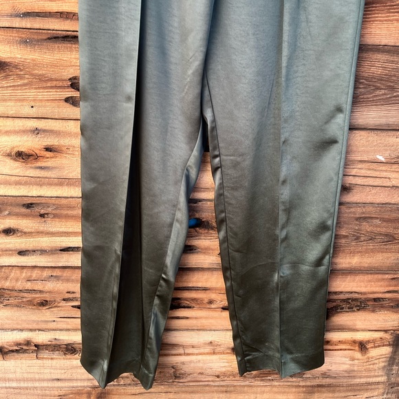 SAM EDELMAN | Satin Green Trouser Pants 4 - Picture 3 of 6